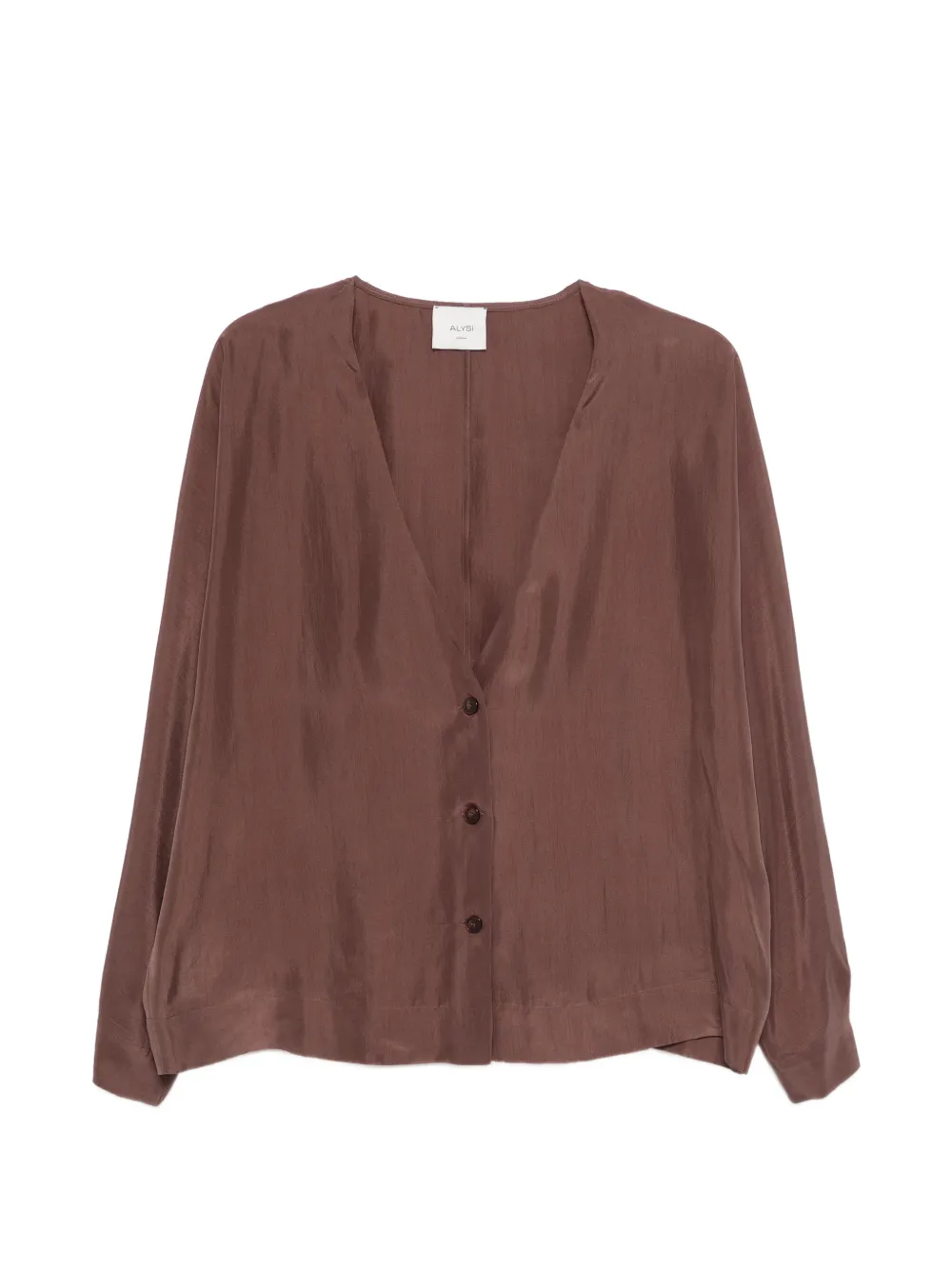 Alysi V-neck button jacket - Marrone