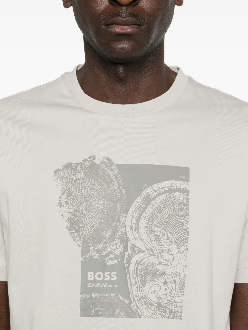 BOSS T-shirt met grafische print Beige
