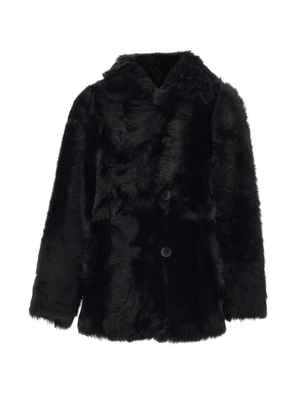 HiSO reversible shearling coat - Nero