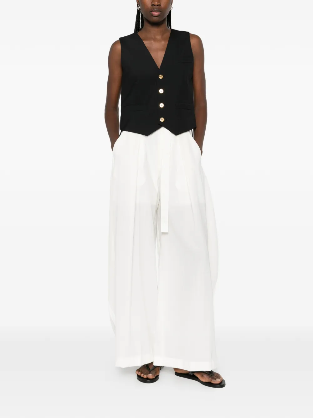  Sacai Button Waistcoat - Black 