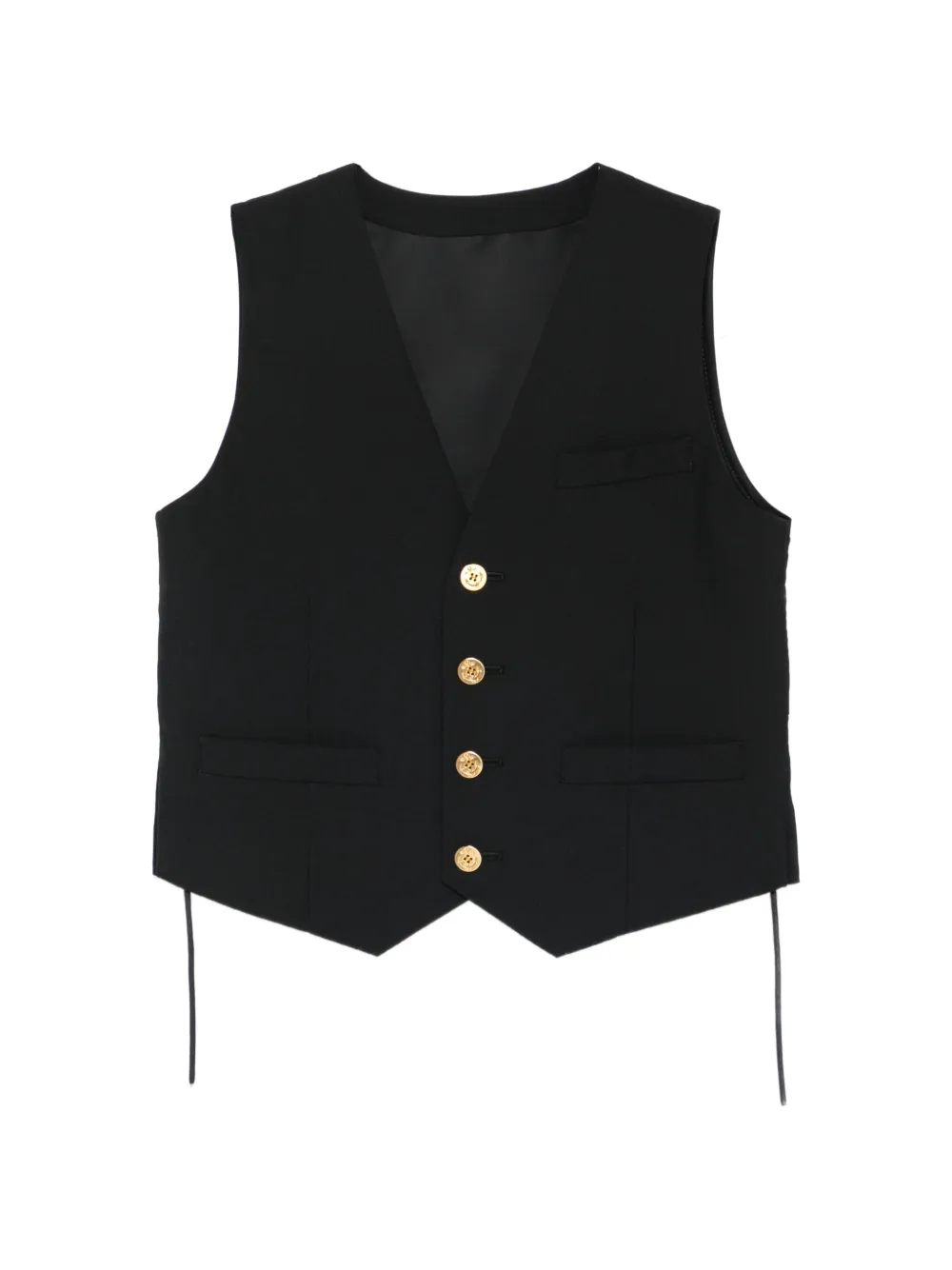 Sacai Button Waistcoat In Black