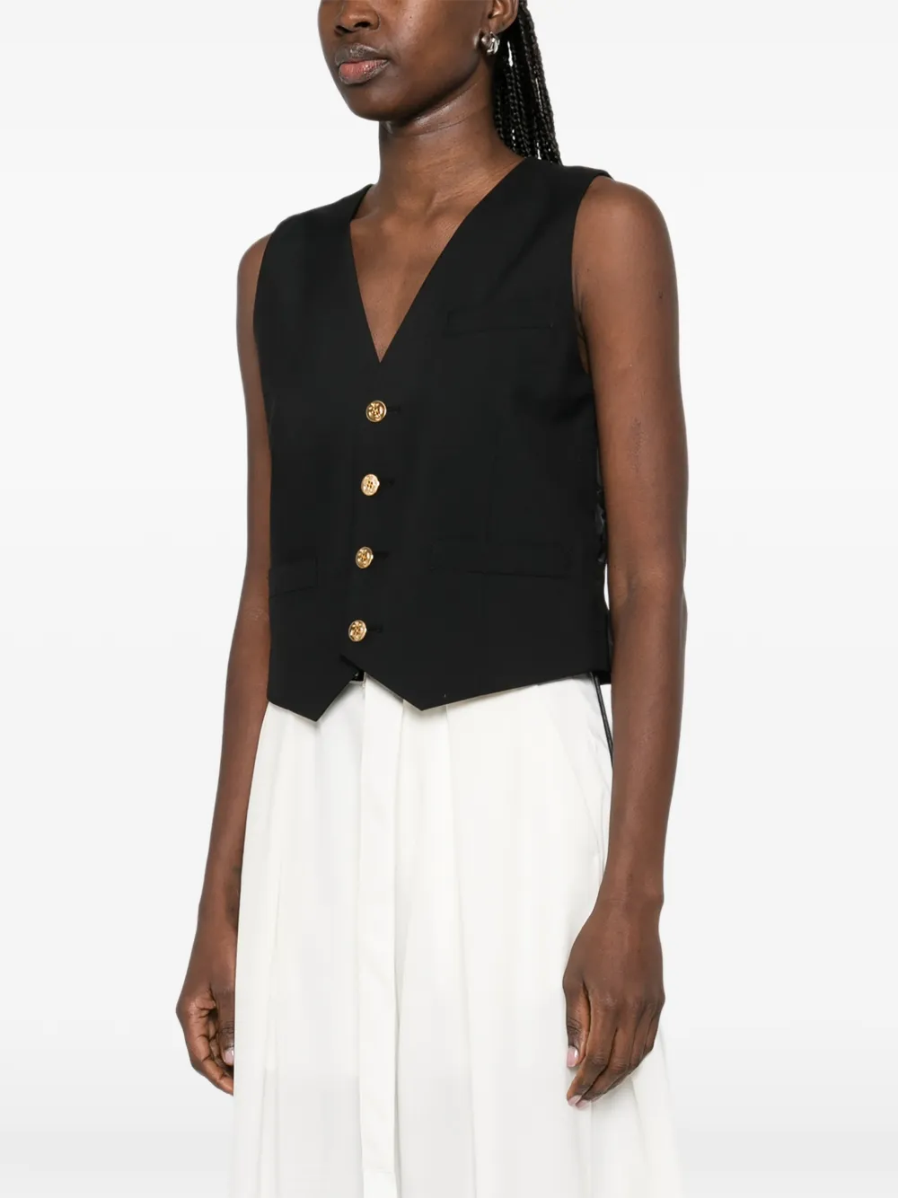  Sacai Button Waistcoat - Black 
