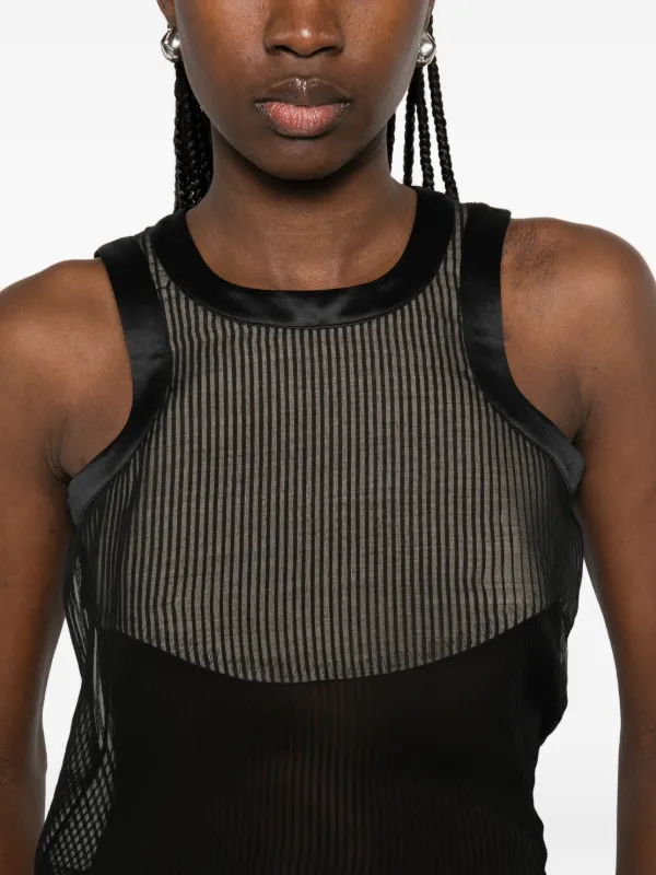sacai ノースリーブトップス Sacai ストライプ ノースリーブ トップ | グレー | FARFETCH JP