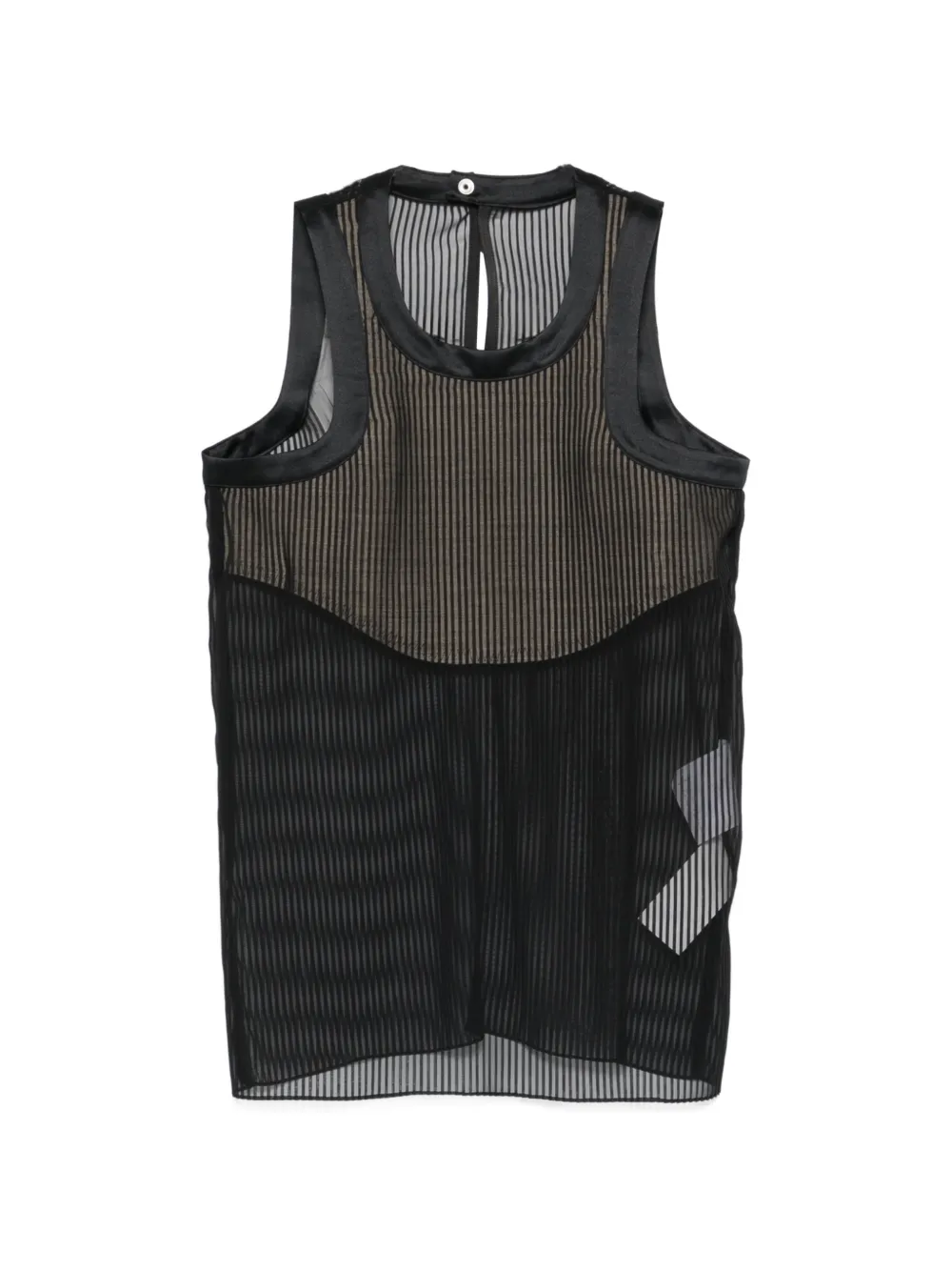 sacai striped sleeveless top - Nero