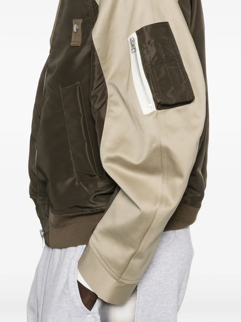 sacai Jack met colourblocking en rits Bruin