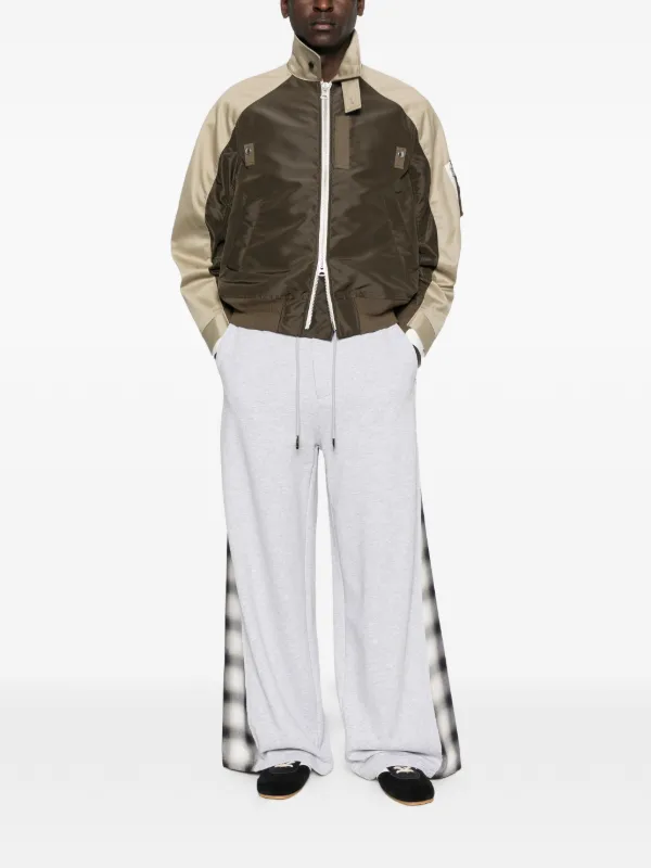 Sacai Colourblock Zip Jacket | Brown | FARFETCH SG