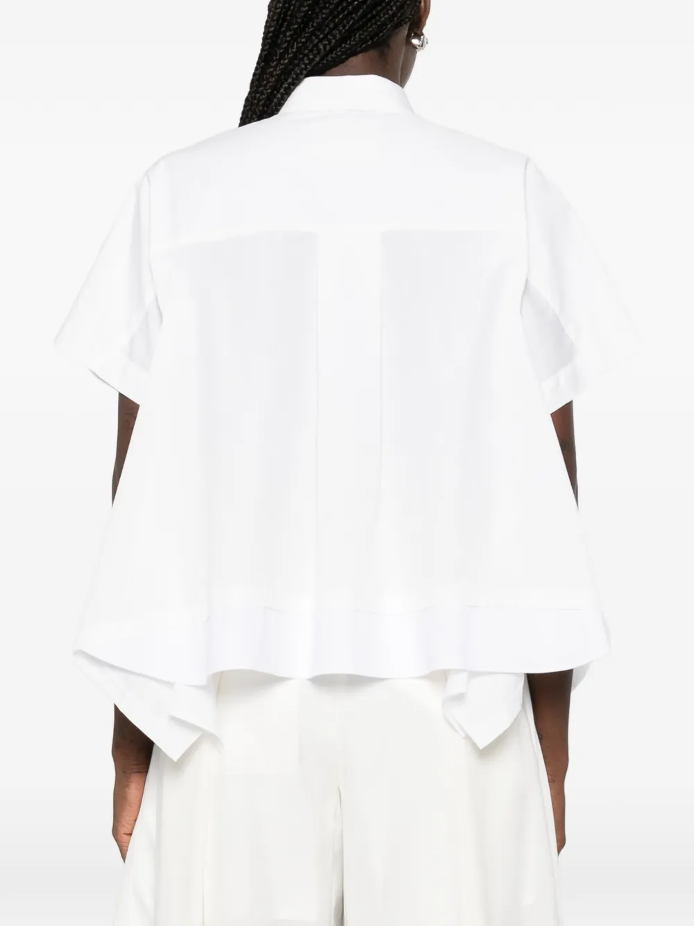 sacai Blouse met kraag en vlakken Wit