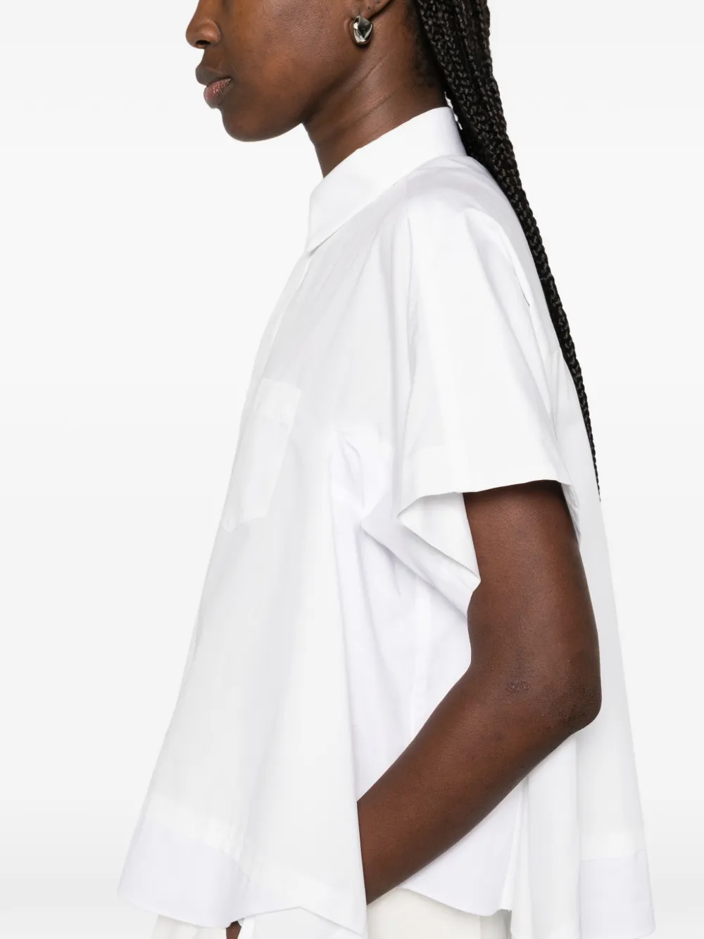 sacai Blouse met kraag en vlakken Wit