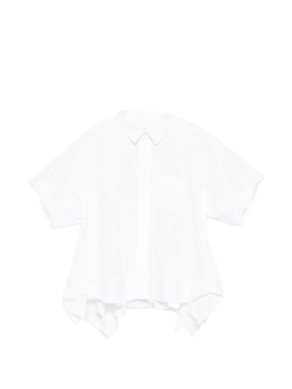 sacai collared panelled shirt - Bianco