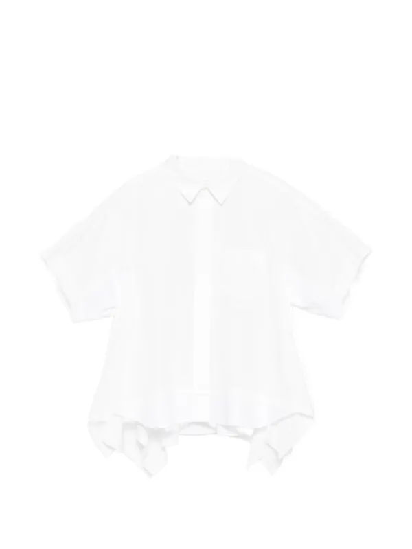 Sacai Collared Panelled Shirt in White