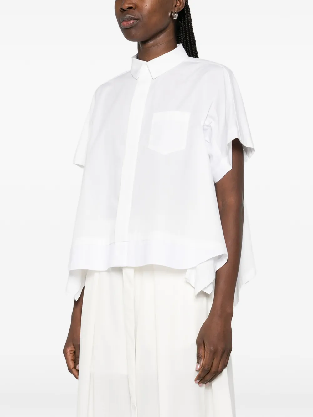 sacai Blouse met kraag en vlakken Wit