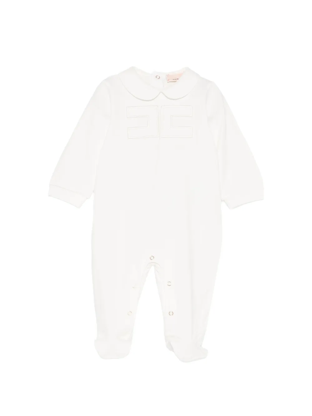 Elisabetta Franchi La Mia Bambina Tutina con colletto alla Peter Pan - Bianco