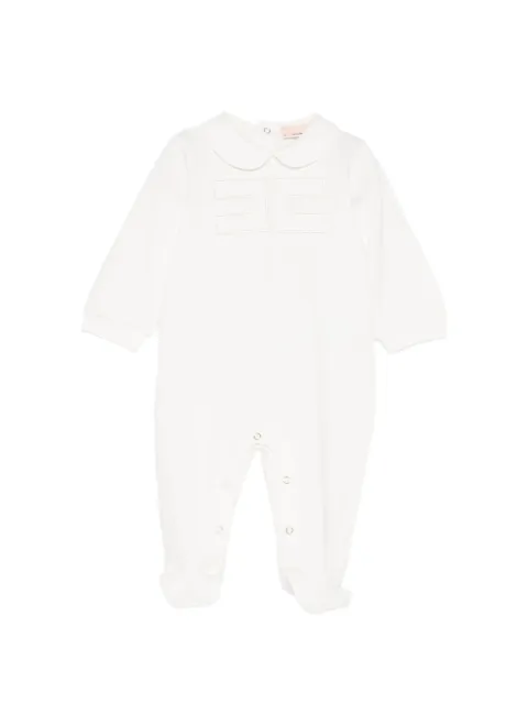 Elisabetta Franchi La Mia Bambina Macaquinho para bebê com gola peter pan e logo