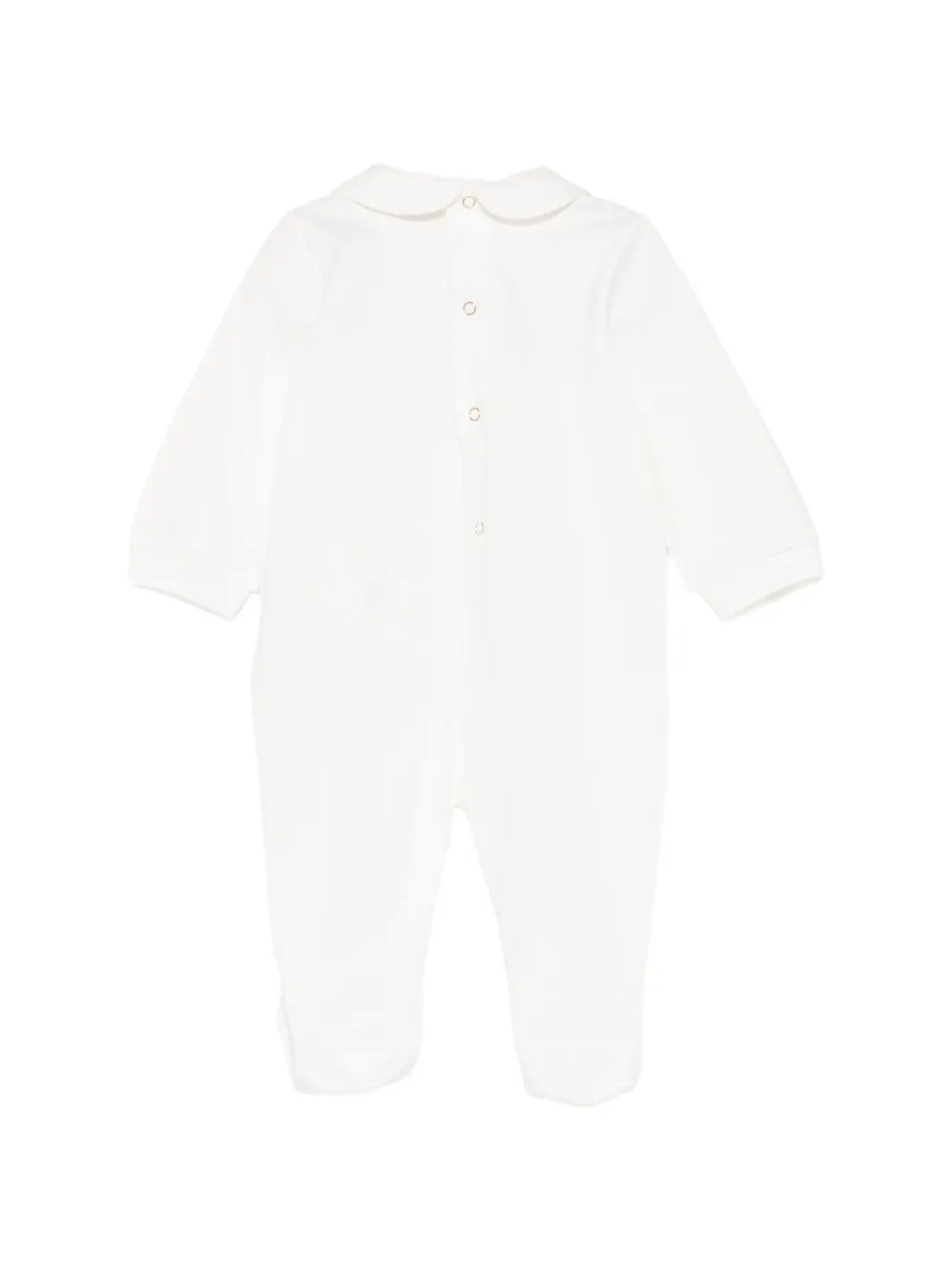 Elisabetta Franchi La Mia Bambina Romper met Peter Pan kraag en logo Wit