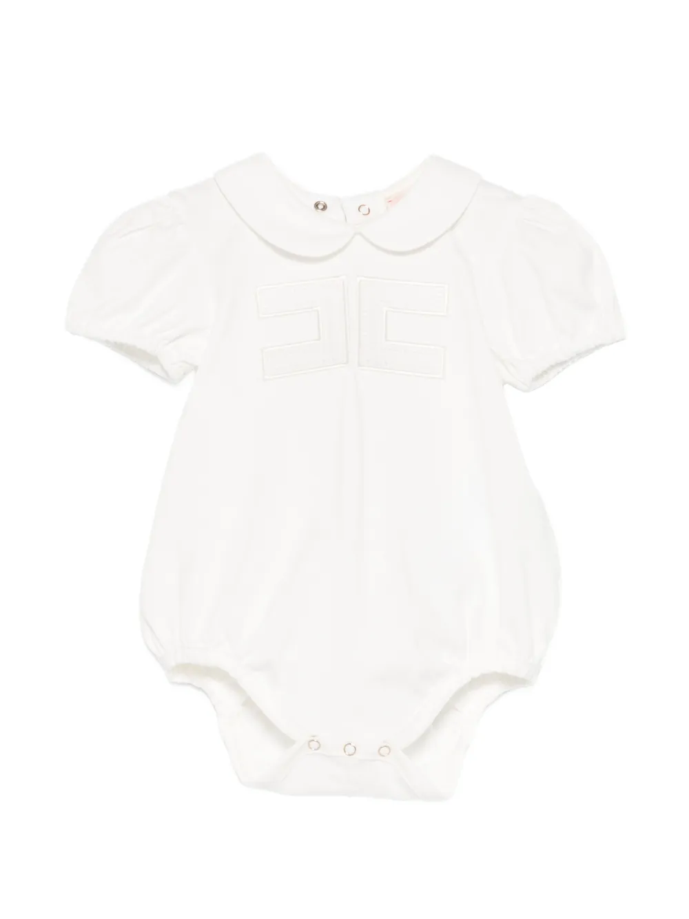 Elisabetta Franchi La Mia Bambina peter-pan collar logo babywear - Bianco