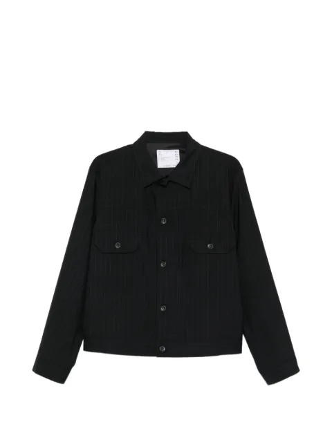 sacai pinstripe front-pocket shirt jacket