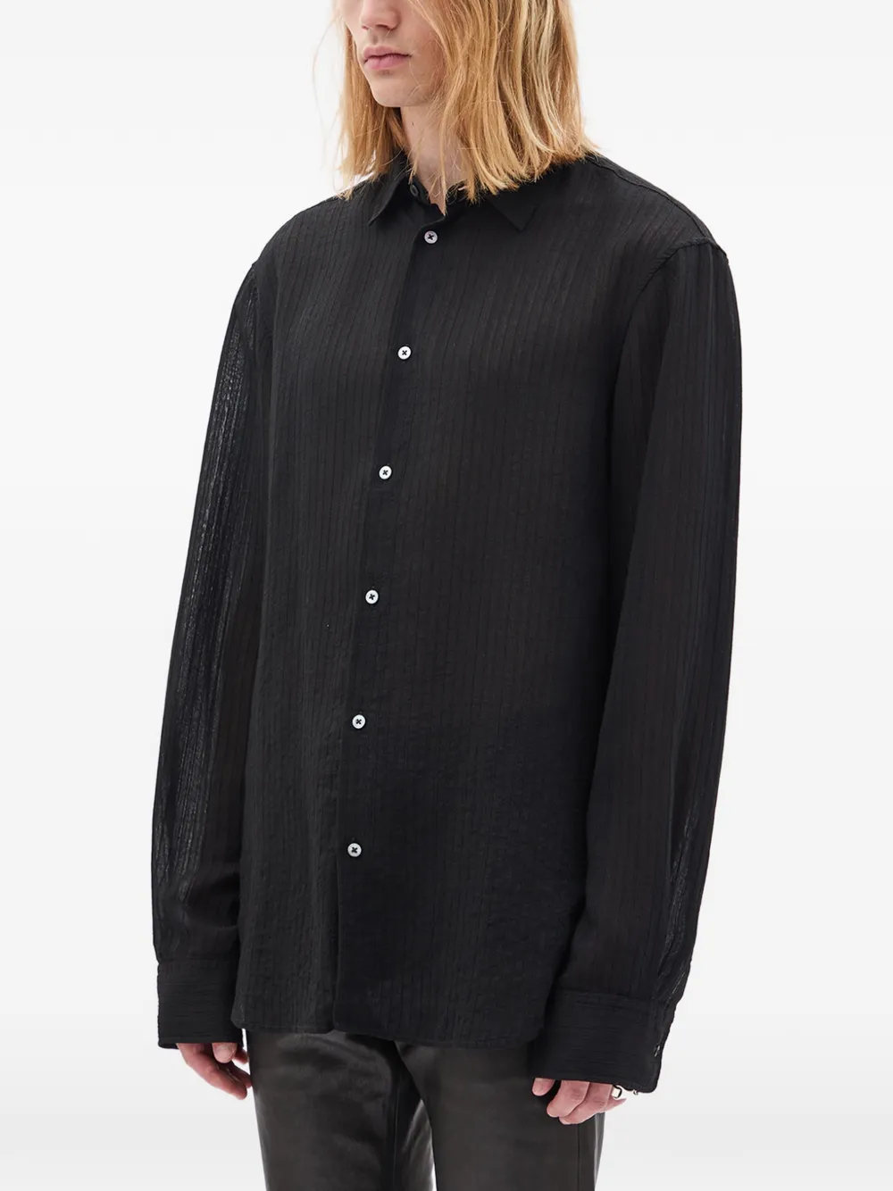 Ann Demeulemeester Overhemd met textuur Zwart