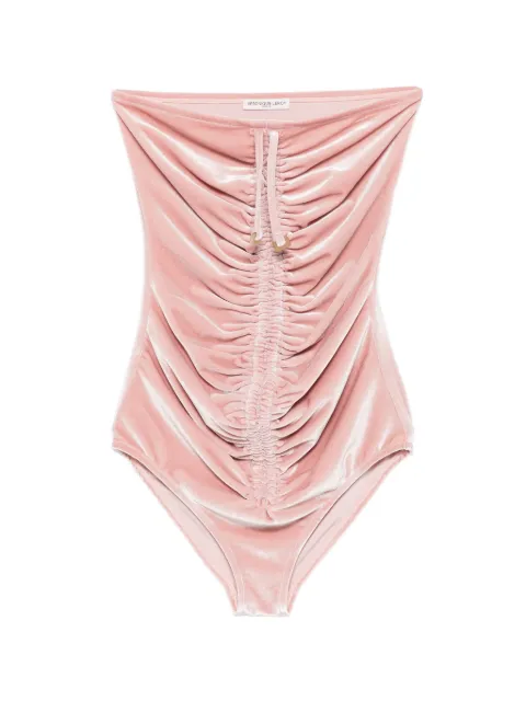 Veronique Leroy ruched velvet bodysuit