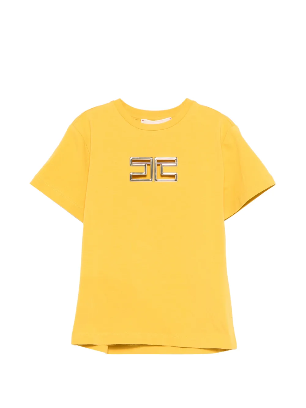 Elisabetta Franchi La Mia Bambina metallic logo T-shirt - Giallo