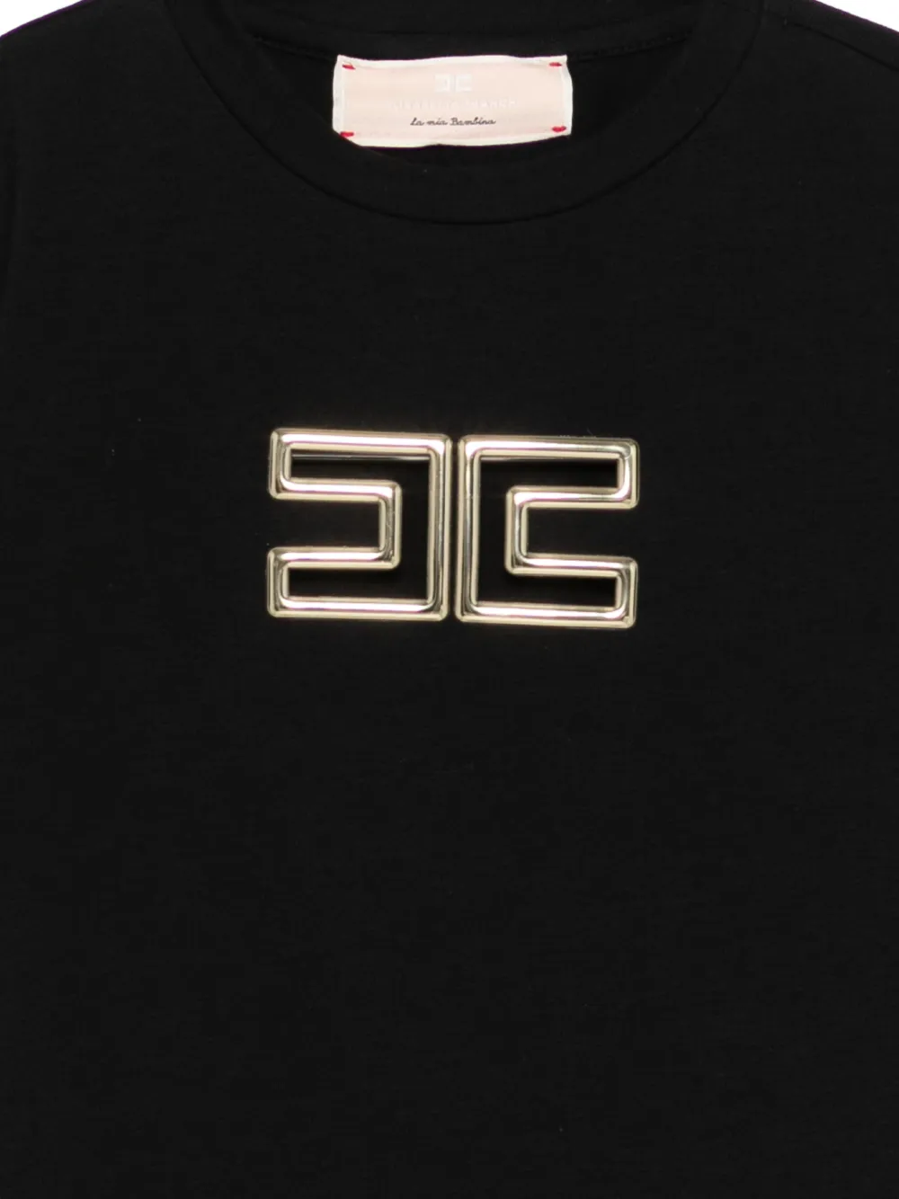 Elisabetta Franchi La Mia Bambina T-shirt met logo Zwart