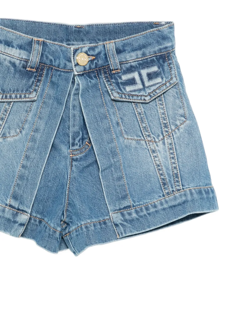 Elisabetta Franchi La Mia Bambina Shorts met logo Blauw