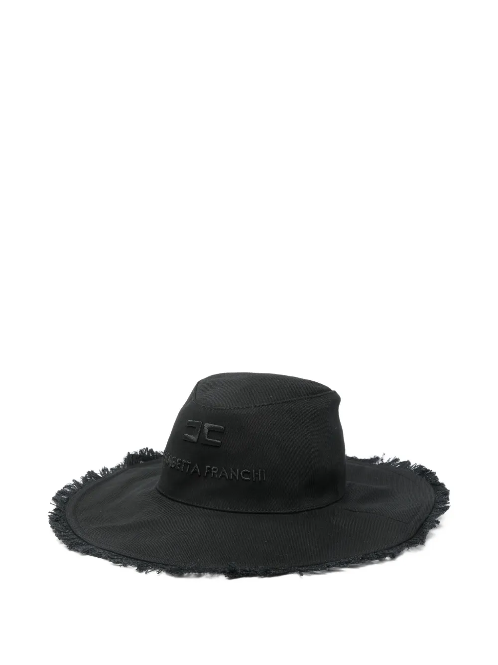 Elisabetta Franchi La Mia Bambina fringed logo hat - Nero