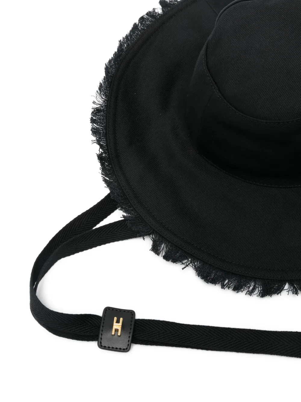 Elisabetta Franchi La Mia Bambina Hoed met franje en logo Zwart