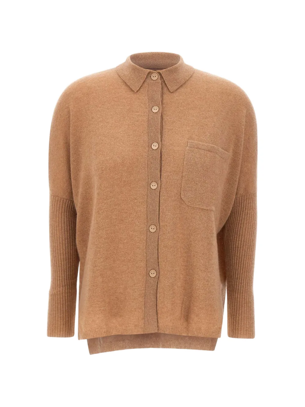 Not Shy button-up chest-pocket polo shirt - Marrone