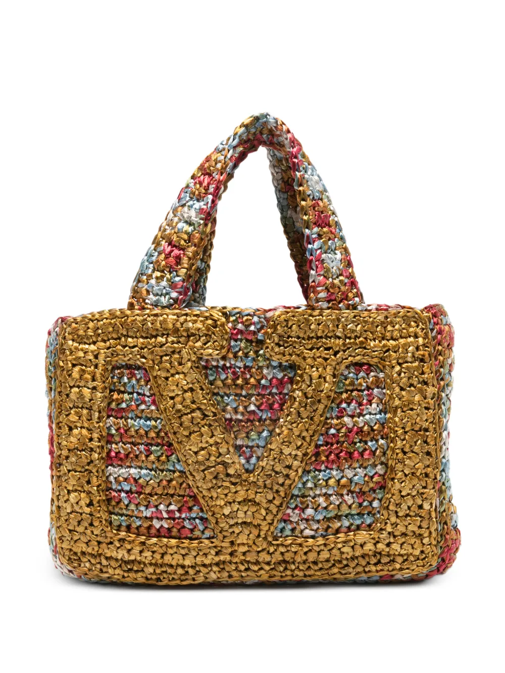 Valentino Garavani woven logo tote bag - Oro