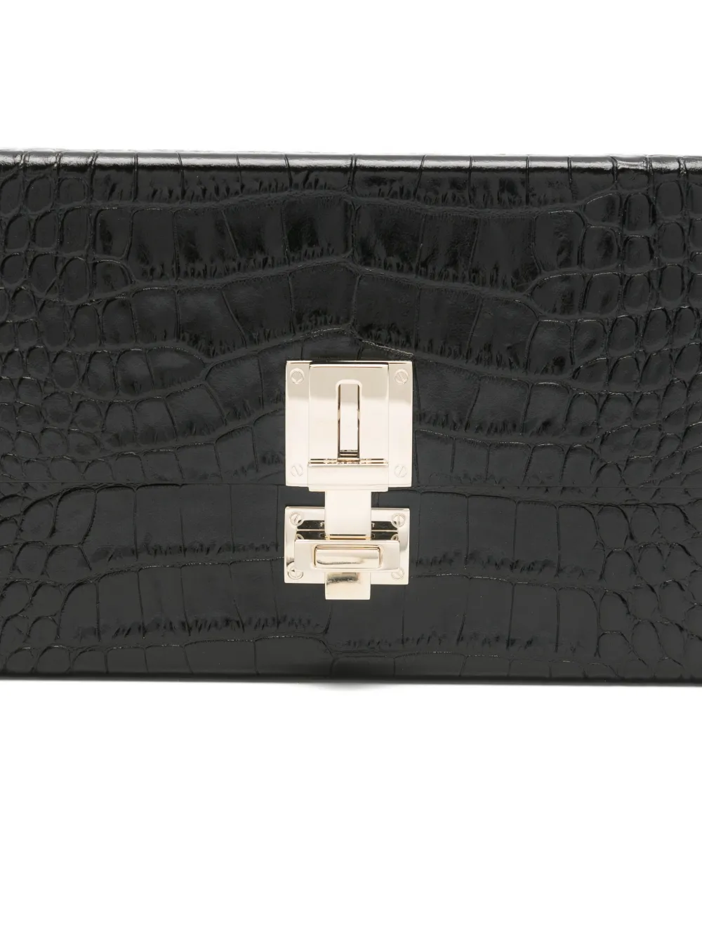 TOM FORD Clutch met zilverkleurige hardware Zwart