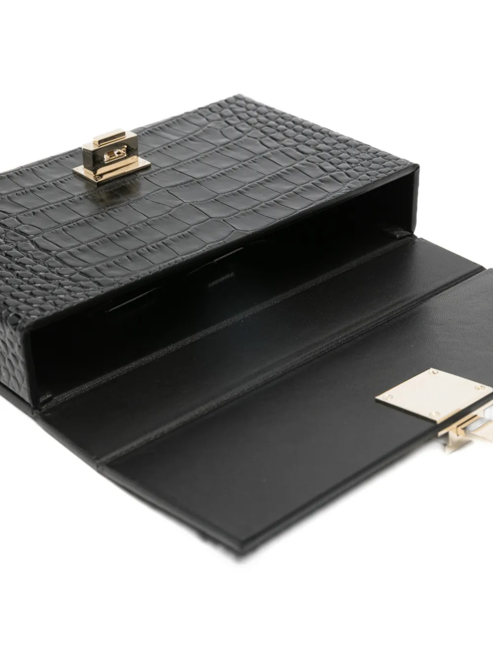 TOM FORD Clutch met zilverkleurige hardware Zwart