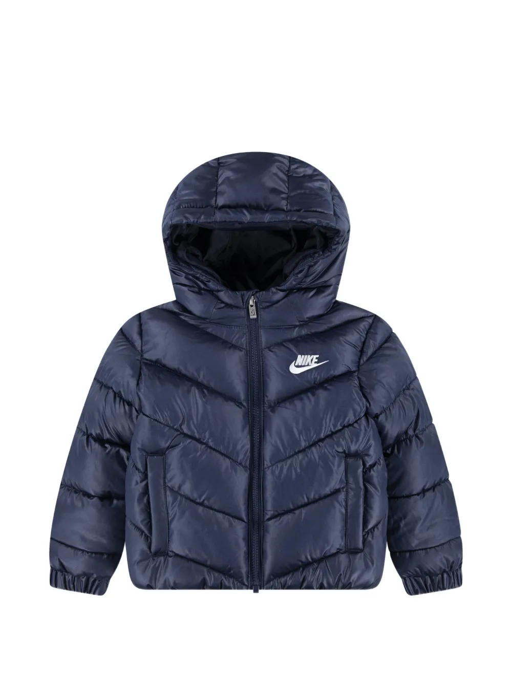 Nike Kids logo-embroidery hooded jacket - Blu