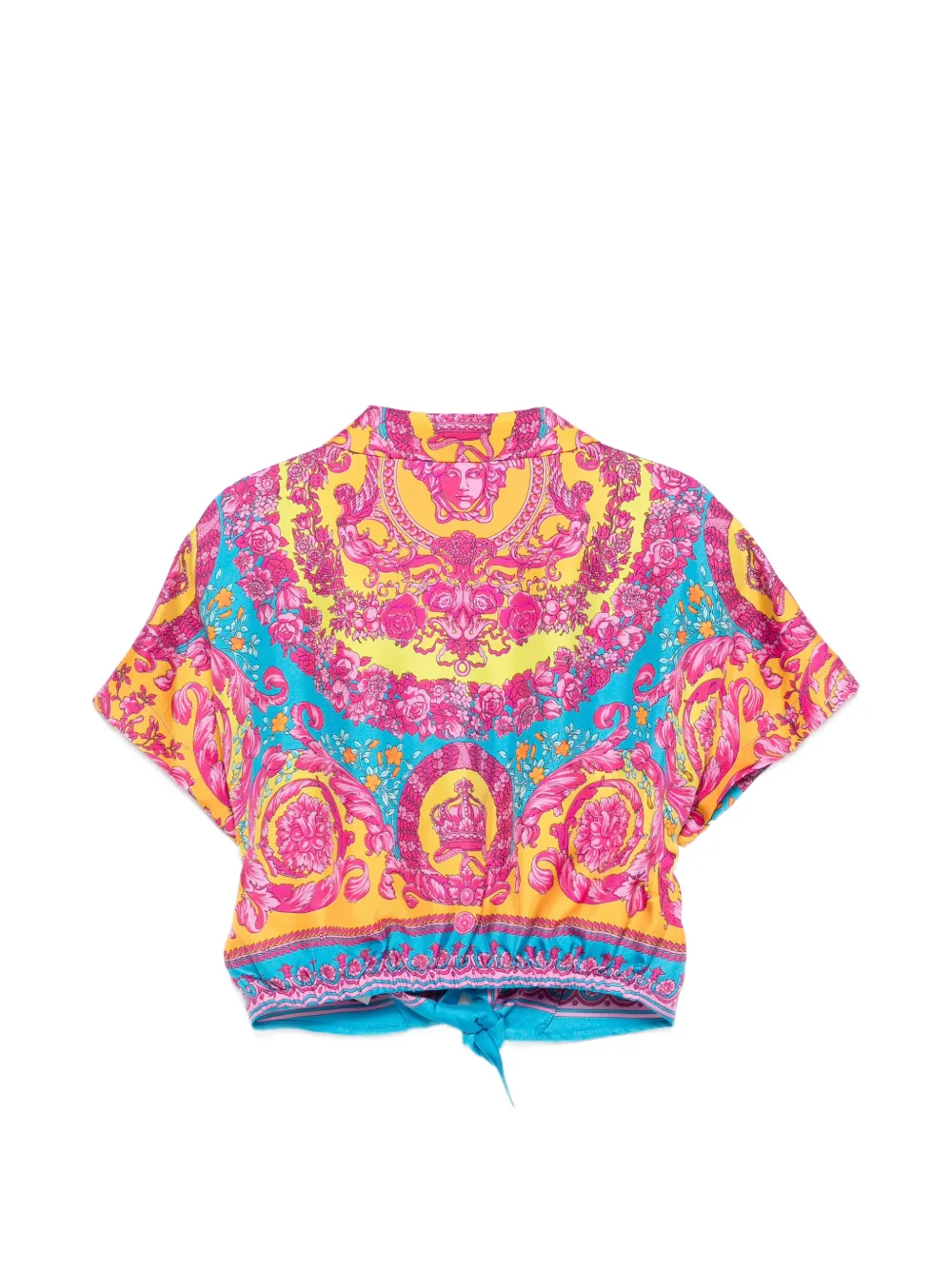  Versace Kids Buttoned Floral Shirt - Yellow 
