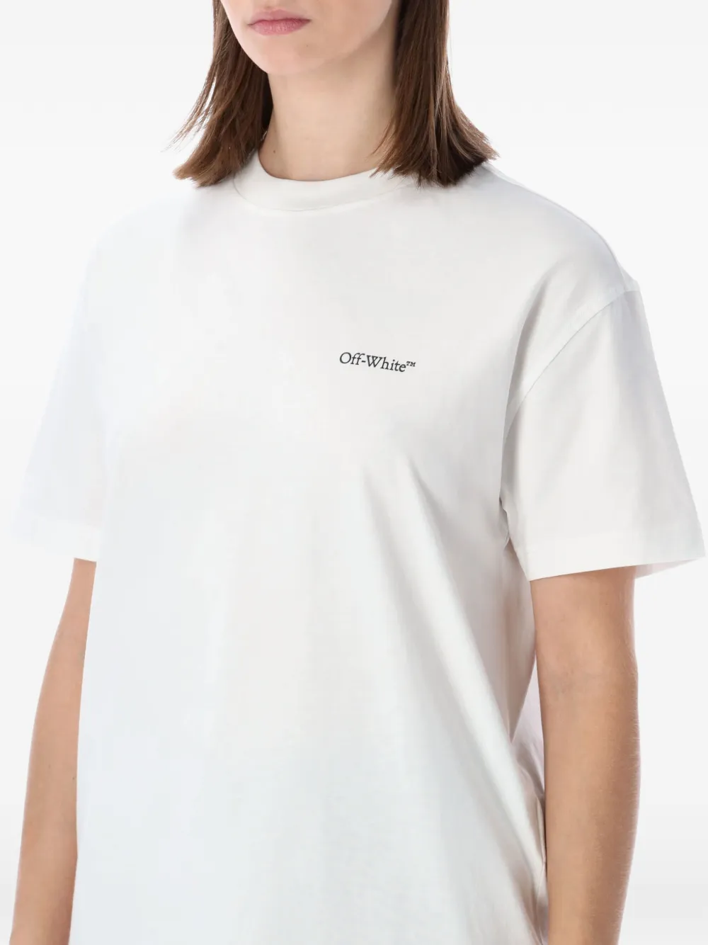 Off-White T-shirt met bloemenprint Wit