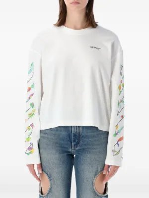 OFF-WHITE フラワープリント クロップドパーカー Off-White フローラル クロップドパーカー | ホワイト | FARFETCH JP