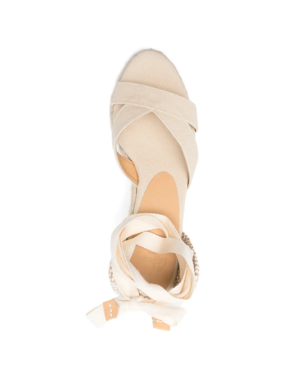 Castañer Bailey lace-up wedge espadrilles Beige