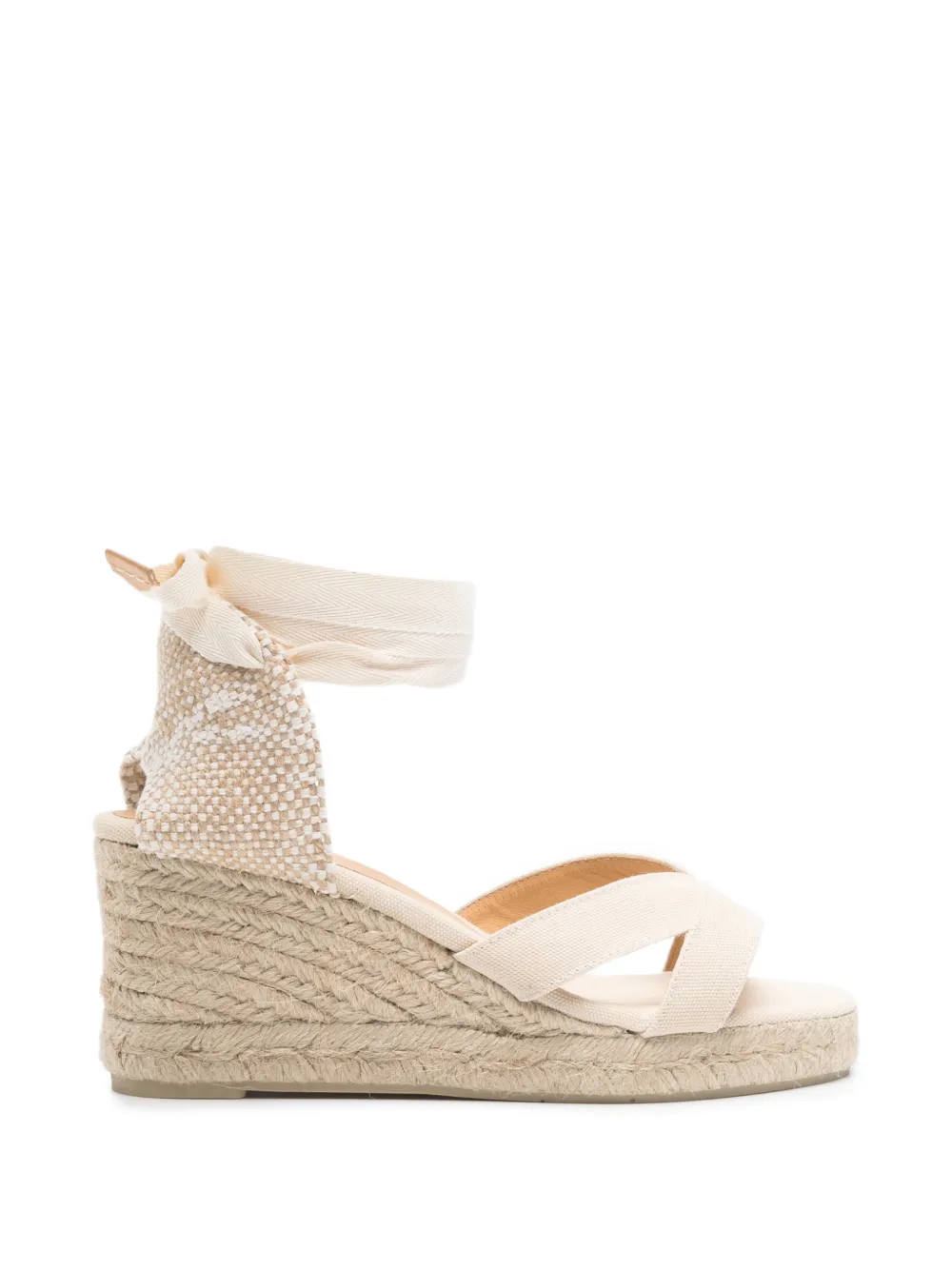 Castañer Bailey lace-up wedge espadrilles Beige