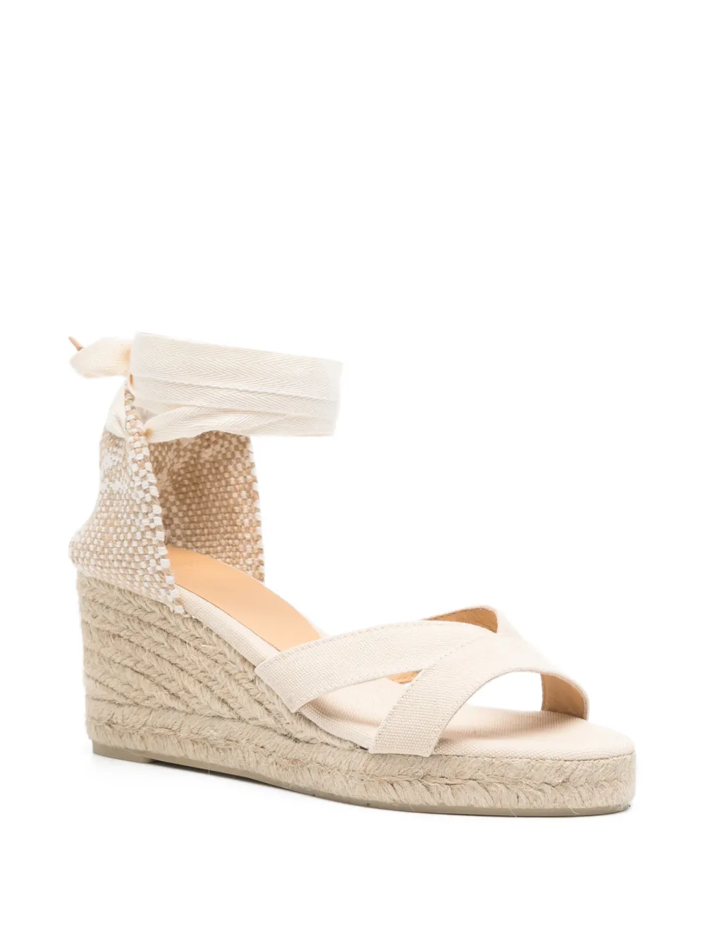 Castañer Bailey lace-up wedge espadrilles Beige