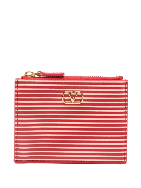 Valentino Garavani striped logo-detail card holder