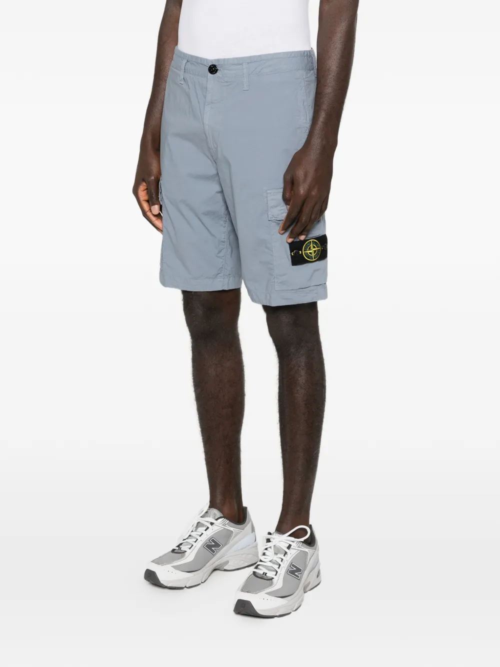 Stone Island Cargo shorts met logopatch Blauw