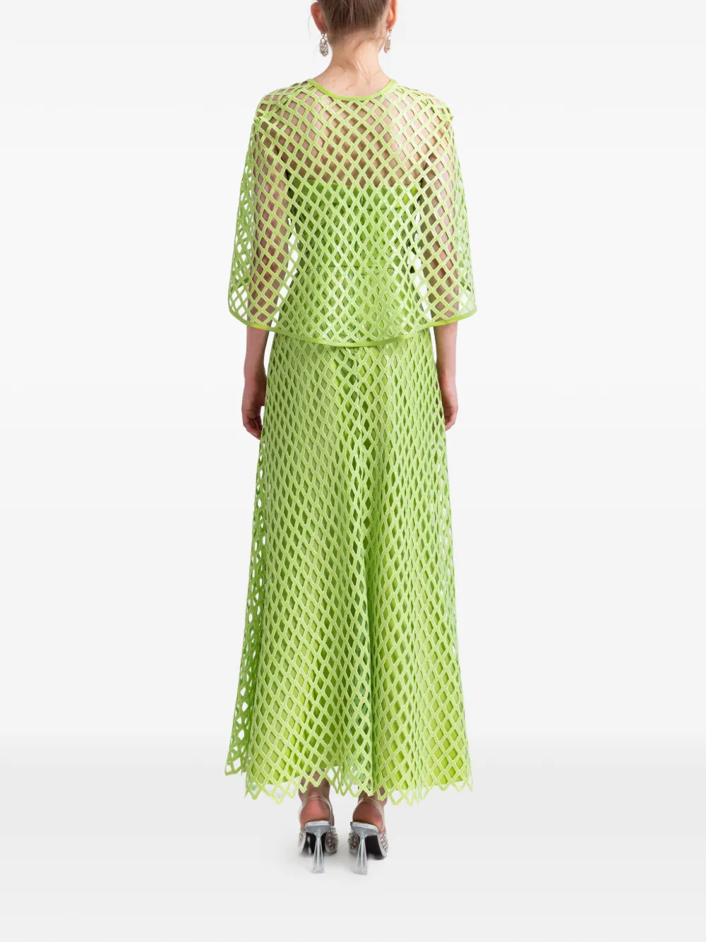 Gemy Maalouf Strapless flared jurk met bolero Groen