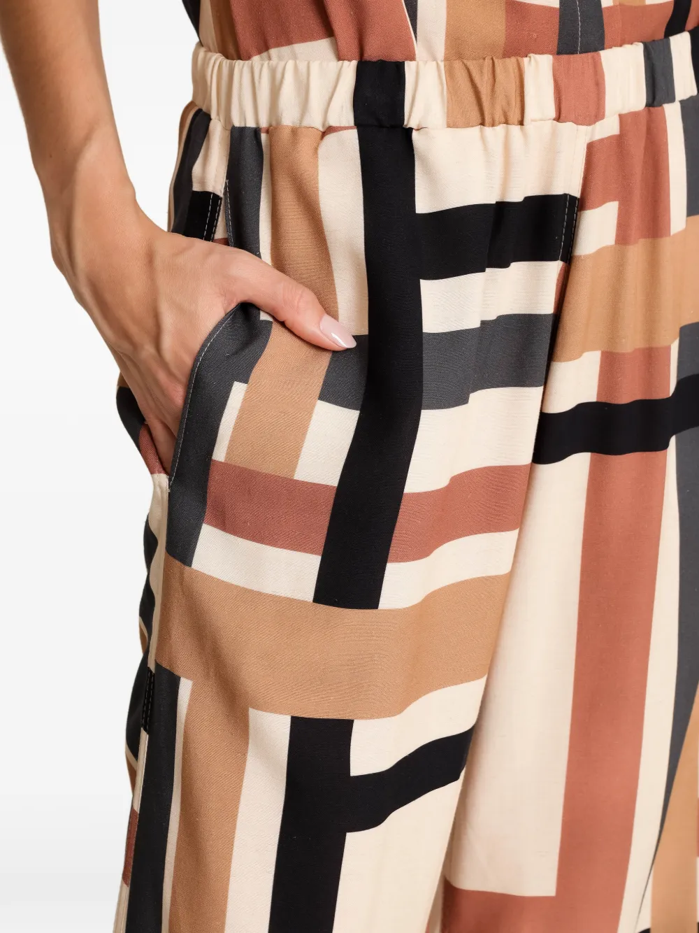 Amir Slama Broek met geometrisch patroon Beige
