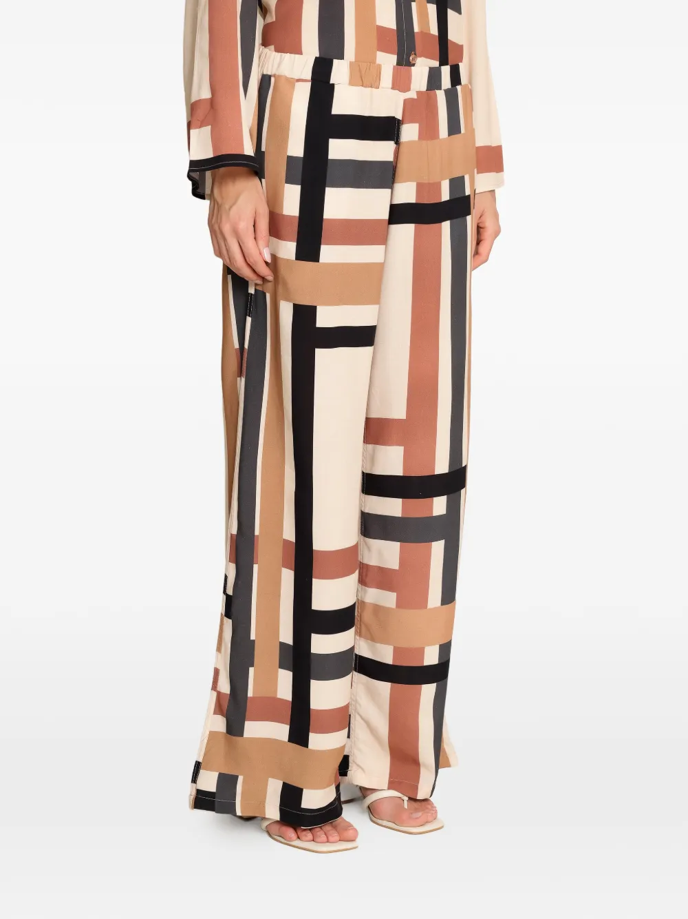 Amir Slama Broek met geometrisch patroon Beige