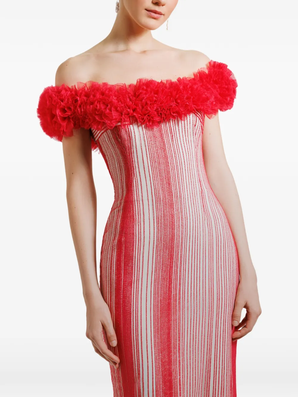 Gemy Maalouf Abito lungo con spalle scoperte - Rosso