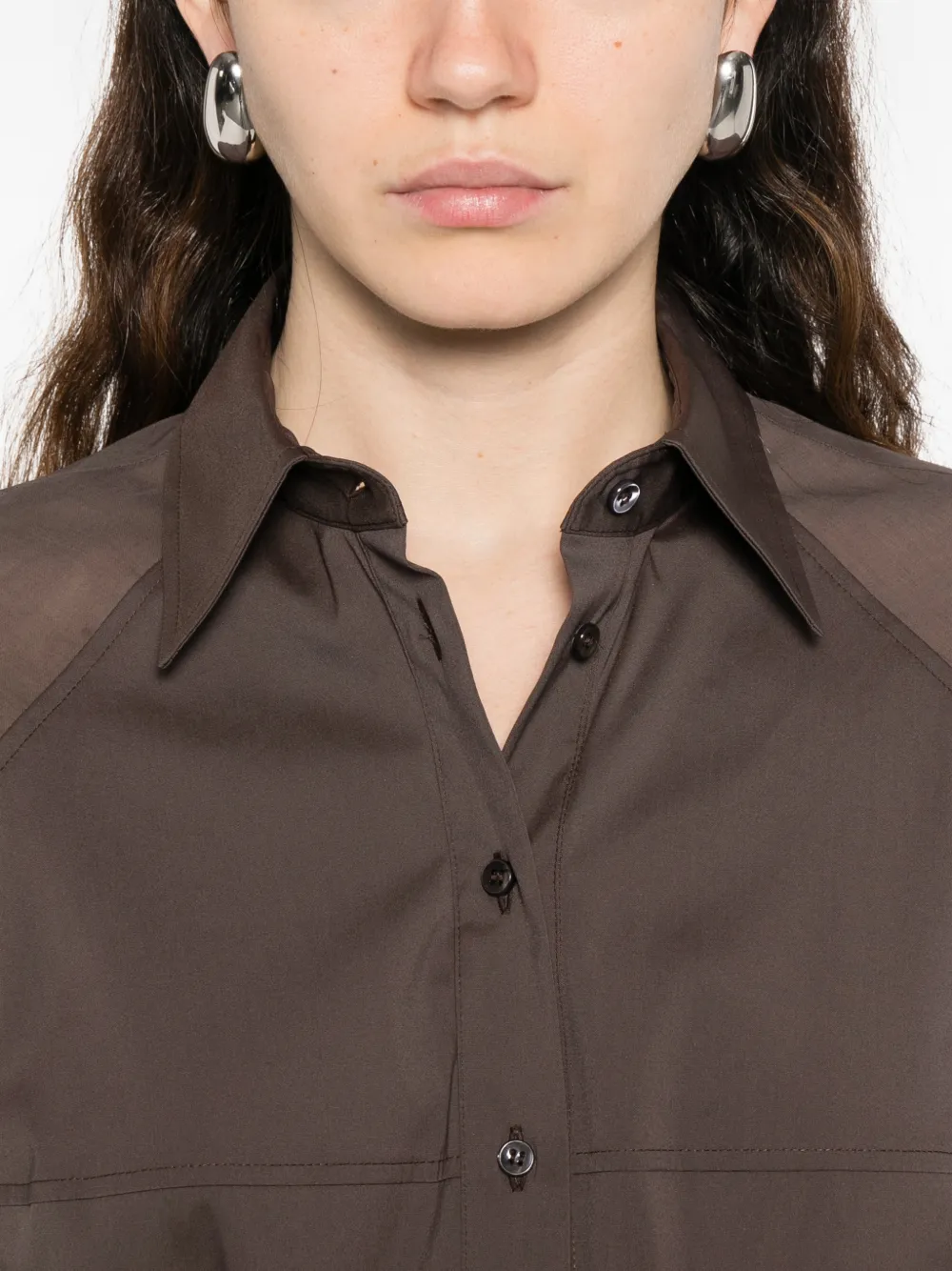 Brunello Cucinelli シアーパネル シャツ | ブラウン | FARFETCH JP