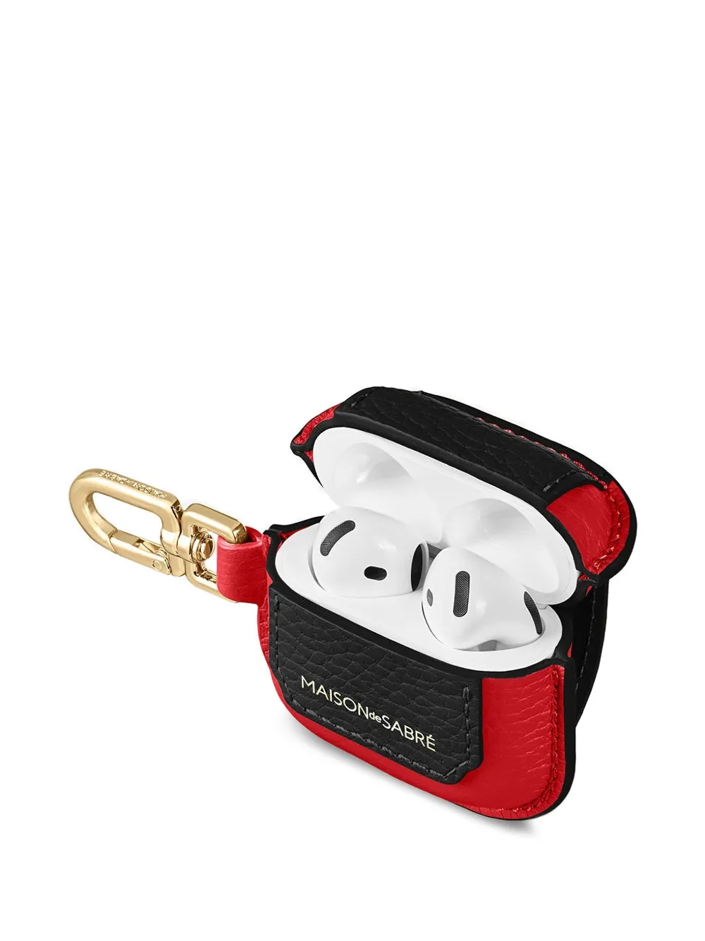  Maison De Sabré Leather Airpods 4 Keyring Case - Red 
