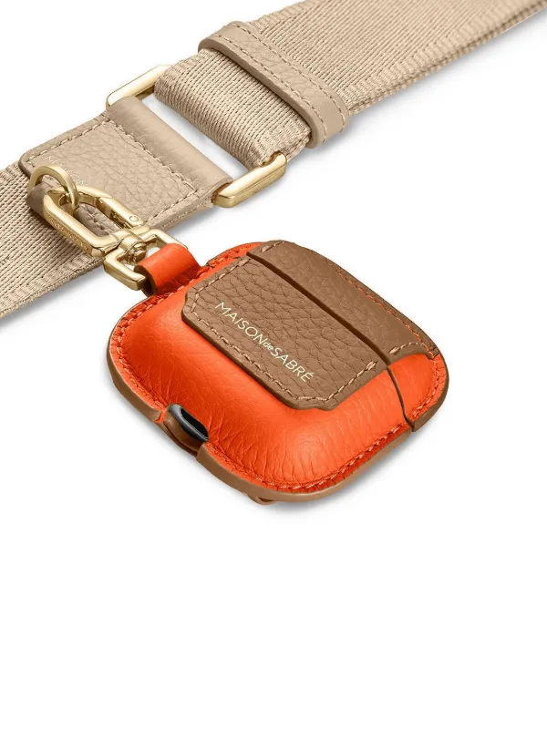 MAISON De SABRÉ Leather AirPods 4 Keyring Case | Orange | FARFETCH