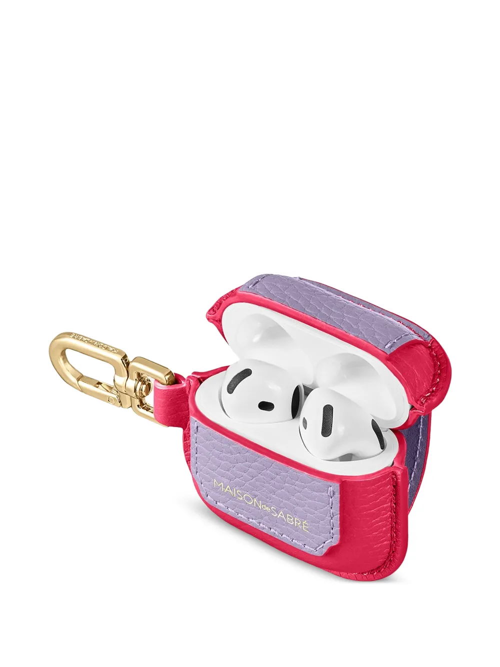  Maison De Sabré Leather Airpods 4 Keyring Case - Pink 