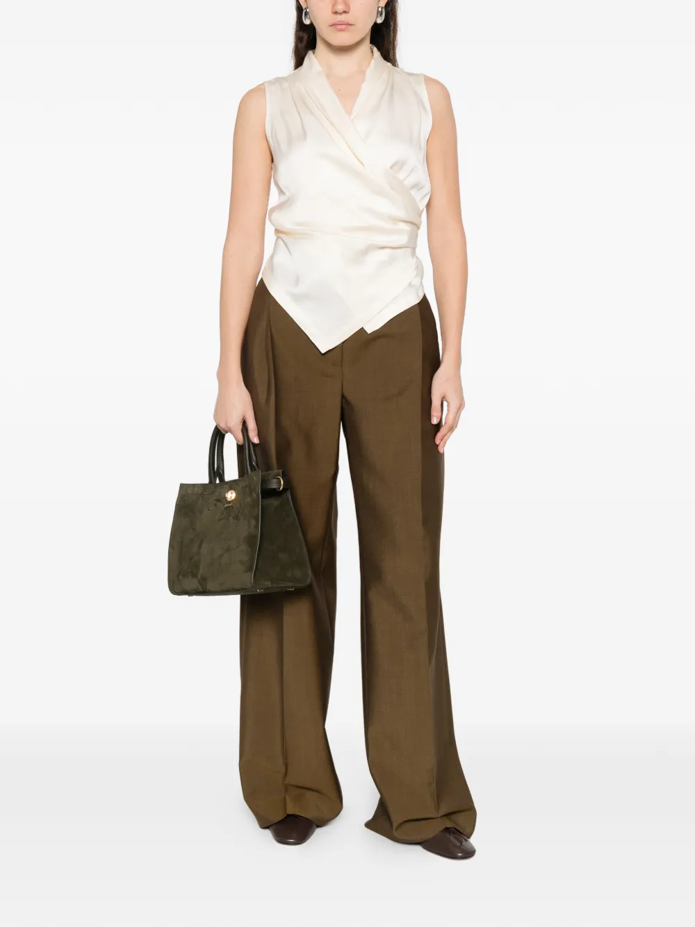 Brunello Cucinelli Vネックノースリーブ トップ | ニュートラル