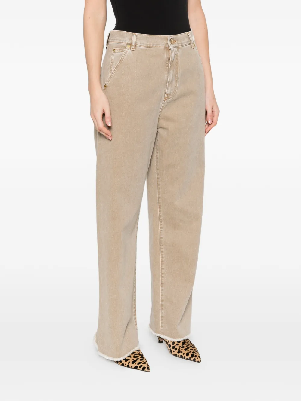  Darkpark Sienna Frayed-hem Jeans - Neutrals 